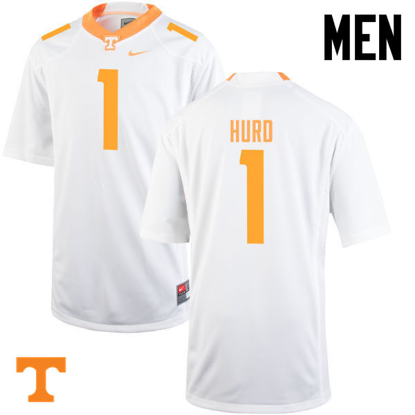 Men #1 Jalen Hurd Tennessee Volunteers College Football Jerseys-White